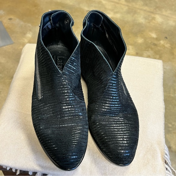 Lafayette Made in Italy Women’s Leather Bootie Boots Black sz 38 - Picture 4 of 13